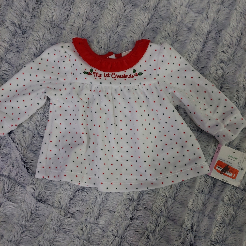 Little Me Red‎ and White Baby Top